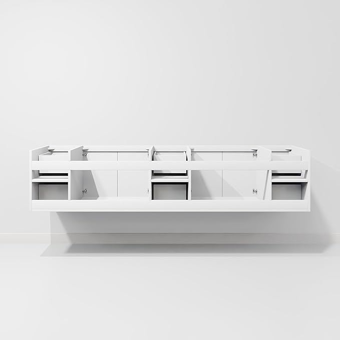 Sonoma 84 in. W x 22 in. D Glossy White Double Bath Vanity and Carrara Marble Top