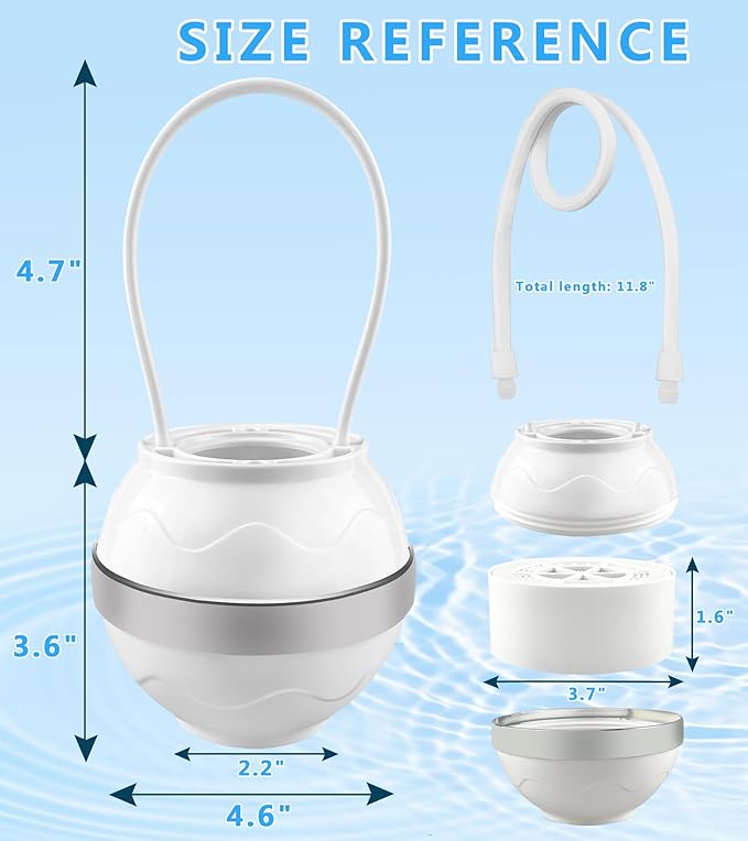 Bath Ball Water Filter,Bathtub Water Filter,8-Stages Bathtub Filter for Tub Faucet,Bath Filter for Tub Removes Contaminants with 3000 Gallons of Filtration,BPA Free,Smoother Skin and Healthier Hair