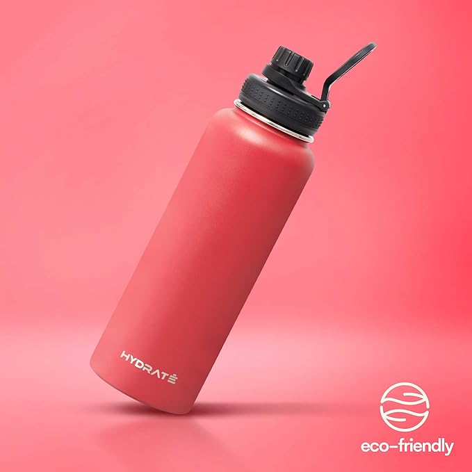 HYDRATE Insulated Stainless Steel Water Bottle - Large Reusable Flask with Leak-Proof Design and Convenient Handle - Double Vacuum Insulation for School, Work, or Adventure