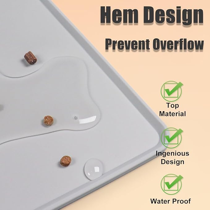 Water Cooler Dispenser Mat with Raised Edge, Water Cooler Mat Drip Tray Floor Protector, 24"x16" Water Dispenser Drip Pan Waterproof Desktop Silicone Mat for Mini Fridge, Washer, Coffee, Dishwasher