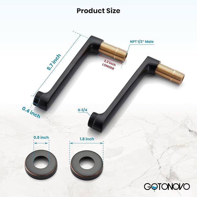 gotonovo Clawfoot Bathtub Faucet Tub Filler with Hand Held Shower Faucet Set Victorian Double Cross Handle 6 Inch Center Adjustable Swing Arms Tub Mount Long Adapter Oil Rubbed Bronze