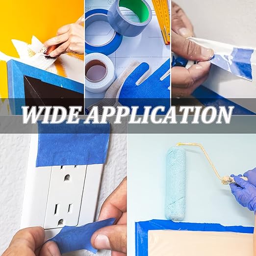 Painters Tape 2 Inch Wide, Masking Tape, Blue Tape, Professional Paint Paper Tape for Multi-Purpose, Artist Painting Tapes, DIY Crafts Arts, Protects Surfaces, Removes Easily, 5 Rolls, 1.88IN x 60.1YD