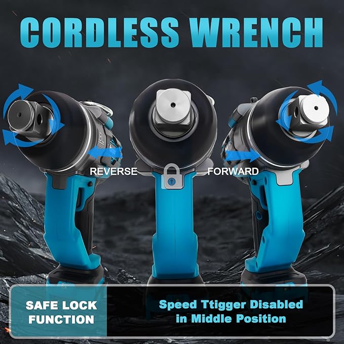 Cordless Impact Wrench 1" for Makita 18V Battery, Impact Wrench 2250FT-LBS(3000N.m) High Torque Brushless Electric Impact, with 4 Modes Power Impact Driver for Car, Truck, Mower (No Battery)