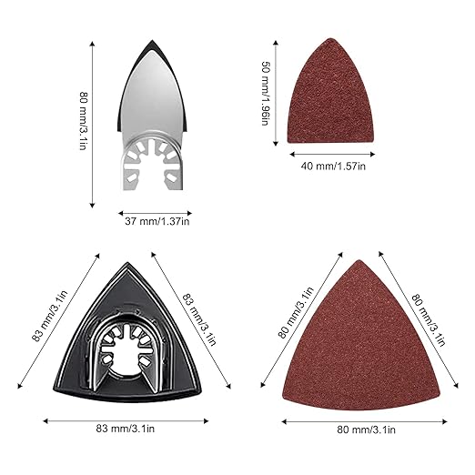 98Pcs Oscillating Saw Blades Kits Cutting for Wood Plastic Metal Multi Tool Blades Oscillating Tool Blades with Sanding Pads Sandpapers Kits Fit Dewalt Ryobi Milwaukee Rockwell Fein Makita