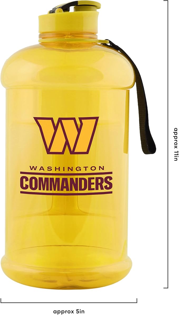 FOCO NFL Team Logo 2L Plastic Clear Large Sports Water Bottle