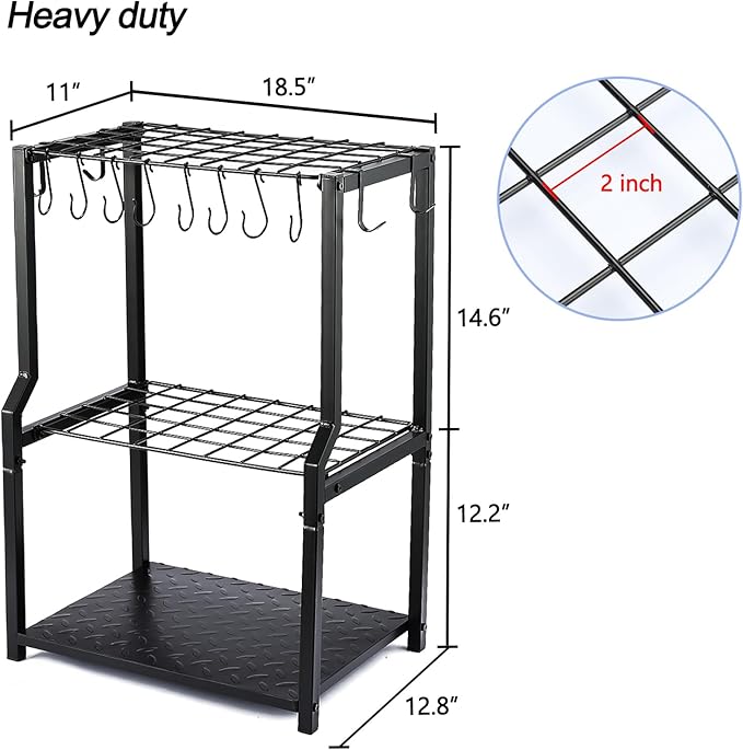 Garden Tool Organizer,Yard Tool Rack Heavy Duty,Free Standing for Garage Corner,Garage Organization,Garage Organizers and Storage,Garden Tool Holder for Lawn,Shed,Outdoor,Metal