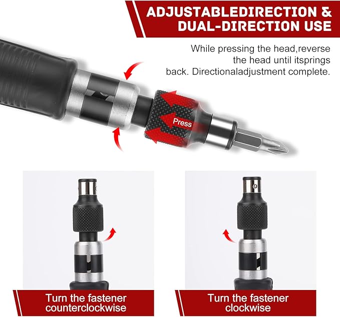 1/2" Hand Manual Reversible Impact Driver Set Extractor-12 PCS Impact Screwdriver S2 Steel Much More Durable Disengage Rusted Fasteners (1/4)