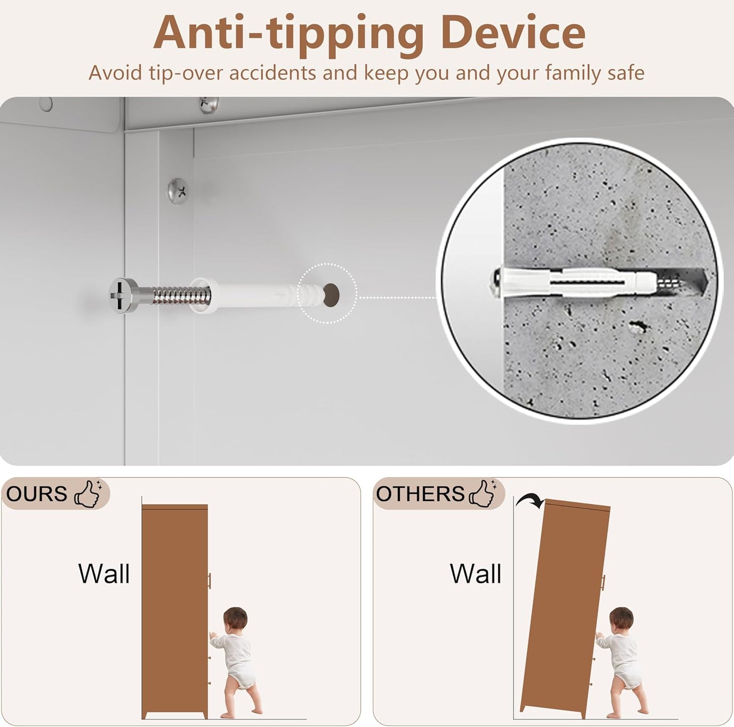 Kitchen Pantry Cabinet, 75" Tall Pantry Cabinet with Three Drawers, Freestanding Food Cupboard with Doors and Shelves, Metal Storage Cabinets for Dining, Living Room, White, Assembly Required