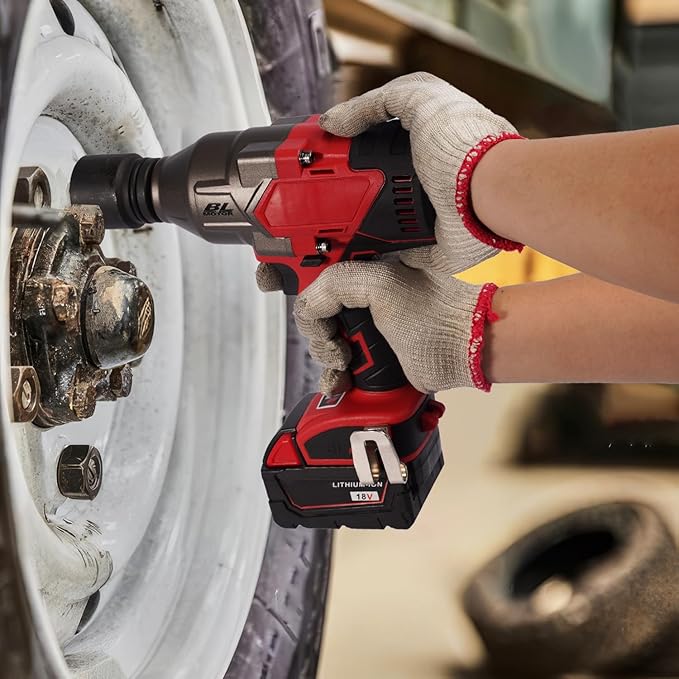 FSYAO 18V 3/4 inch cordless impact wrench-brushless, 1100 ft-lbs(1500Nm) maximum torque, 4-speed adjustment, automatic start and stop.(Main unit only, no battery).