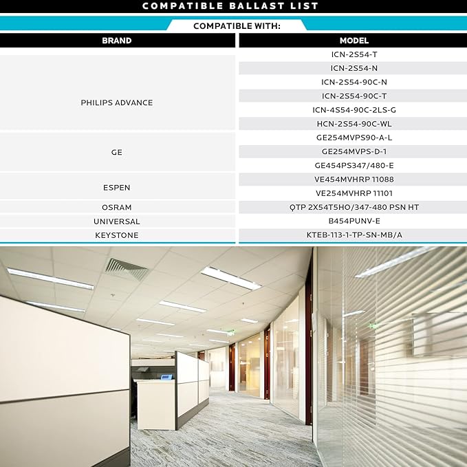 LUXRITE 4FT T5 LED Tube Lights, Type A+B, 24W=54W, 3500K Natural White, 45.78", Ballast and Ballast Bypass Compatible, Single or Double End Powered, F54T5 Fluorescent Replacement, Damp Rated (4 Pack)