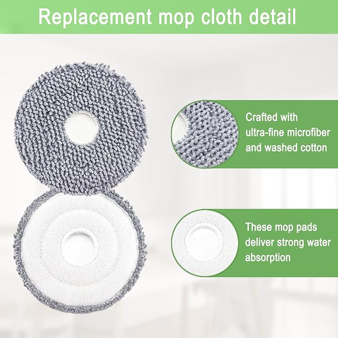 Replacement Parts Accessories Kit for iRobot Roomba Plus 505 405 Combo Robot Vacuum Cleaner, 2 Roller Brush, 6 Mop Pads, 6 Filters, 8 Side Brush, 8 Vacuum Bags