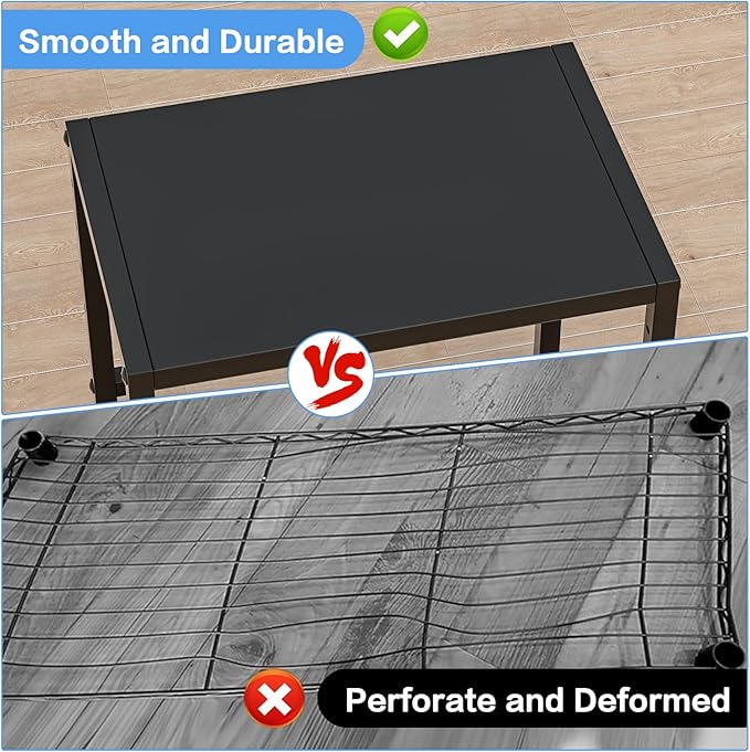 17.3 Inches Metal Storage Shelves,150LBS Heavy Duty Shelving Units and Storage For Small Appliance,Adjustable Utility Storage and Organization Shelf Rack For Kitchen Cabinet Closet Under Sink Pantry