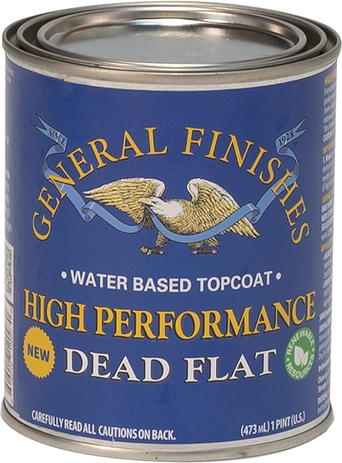 General Finishes High Performance Water Based Topcoat, 1 Pint, Dead Flat