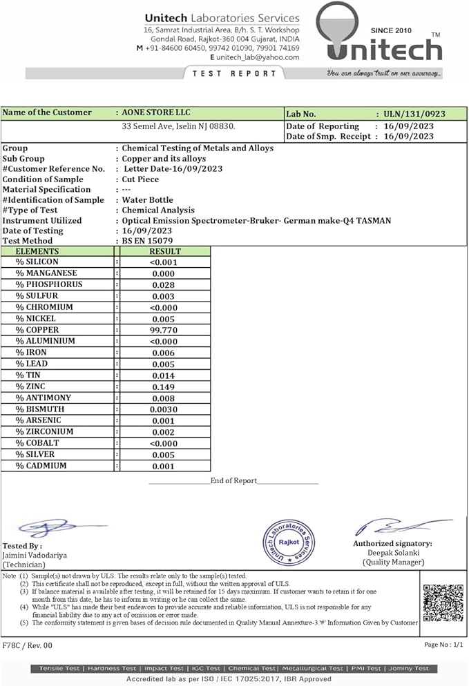 Copper Water Bottle A Handmade Ayurvedic Enameled Print Pure Copper Water Bottle For Drinking - Increase Your Water Consumption, and Experience Immediate Health Benefits (ENAMELED PRINT 13)