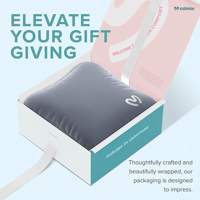 Calmier - 12 lb Sensory Weighted Pillow - Glass Bead Filled Hug Pillow - Ultra Plush Cozy Weighted Pillows for Adults and Kids - Child Sensory Pillow - Weighted Lap Pad (Light Grey - Minky, 12 LBS)