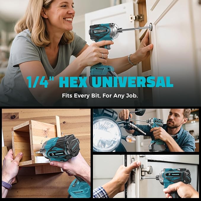 Cordless Impact Driver for Makita 18V Battery, 2800 In-lbs Brushless 1/4" hex chuck Impact Driver, impact drill with 5-Speed Lightweight Power Impact Drivers, LED Light (no battery)