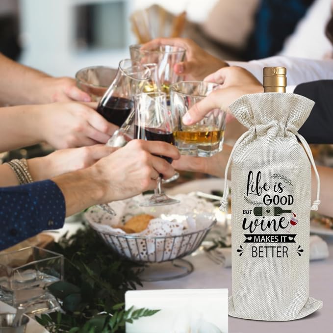 Funny Wine Bag, Birthday Gifts for Women Friends Bestie Coworker, Go Away Gifts Retirement Gifts Holiday Thanksgiving Christmas Party Favor Wine Bag Decoration Supplies /23