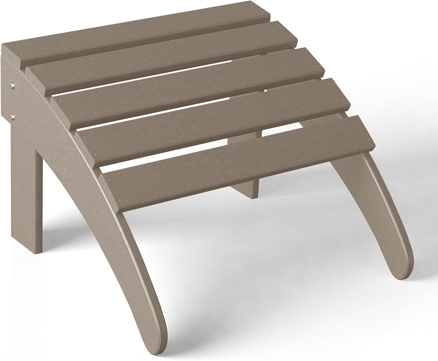 WestinTrends Outdoor Ottoman, Patio Adirondack Ottoman Foot Rest, All Weather Poly Lumber Folding Foot Stool for Adirondack Chair, Widely Used for Outside Porch Pool Lawn Backyard, Weathered Wood