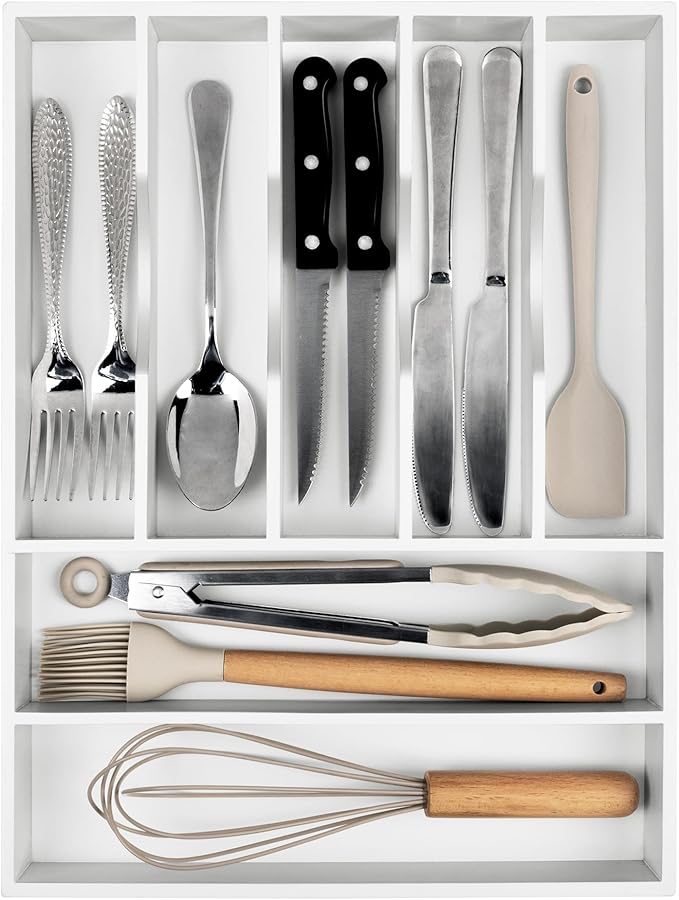 Kitchen Silverware Drawer Organizer and Storage Deep Cookware Utensil Cutlery Rack Office Drawer Organizer Tray Amazon Basics Kitchen Home Gadgets Rv Storage Solutions Wedding Registry Must Haves 2025