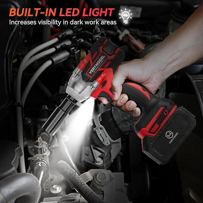 Cordless Impact Wrench,1000N.m(740 ft-lbs) High Torque Brushless 1/2 inch Impact Gun,2x 4.0Ah Battery,6000 RPM (3 in 1) Power Impact Driver for Car/Home/Lawn Mower