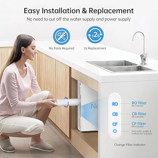 NexTrend 600GPD Reverse Osmosis System: 7 Stage Tankless Reverse Osmosis Water Filter Under Sink with Smart Faucet, NSF/ANSI 58 & 372 Certified, RO Water Filtration System, 2:1 Pure to Drain
