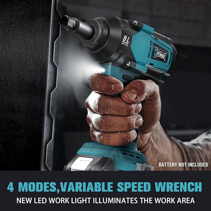 Cordless Impact Wrench 1/2 inch for Makita 18V Battery, 600Ft-lbs(850N. m) Brushless High Torque Power Tool with LED Work Light and Belt Clip (Battery Not Included)