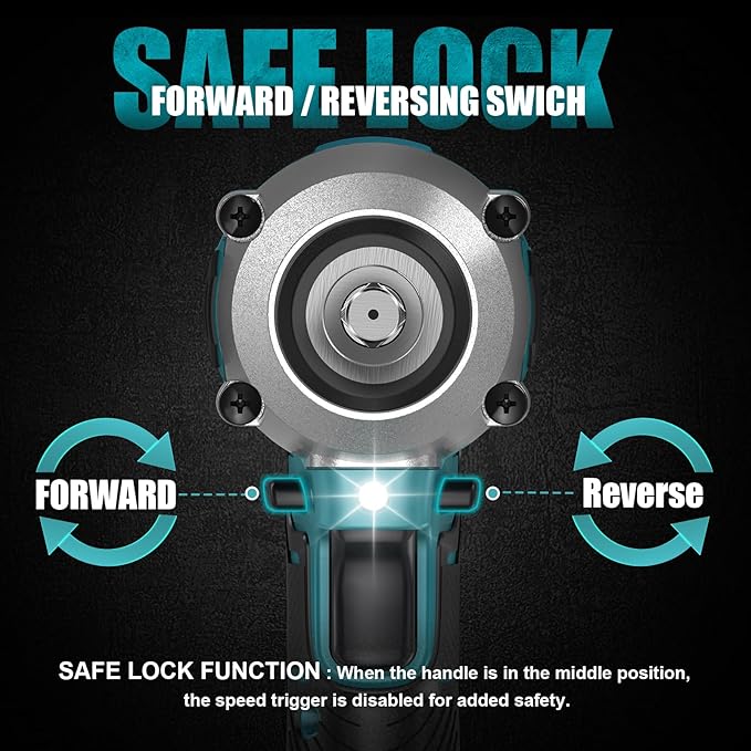 Cordless Impact Wrench for Makita Battery: 250FT-LBS 3/8 inch Impact Gun Brushless Electric Includes LED Work Light - 2400RPM Impact Driver Wrench - Bare Tool Only