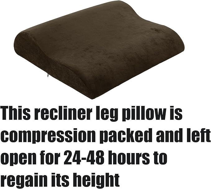 HOMBYS Extra Large Recliner Leg Pillow, Memory Foam Foot Rest Cushion Wave Shape Recliner Footrest Extender, Multi Purpose Back & Lumbar Support Pillow for Recliner, Bed, Sofa Couch, Coffee Color