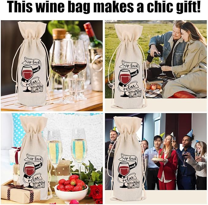 Funny Wine Quotes Wine Bag Wine Tasting Party Supplies for Wine Lovers Women Men Bride Coworker Her Christmas Birthday Wedding Bachelorrette Party Wine Bags