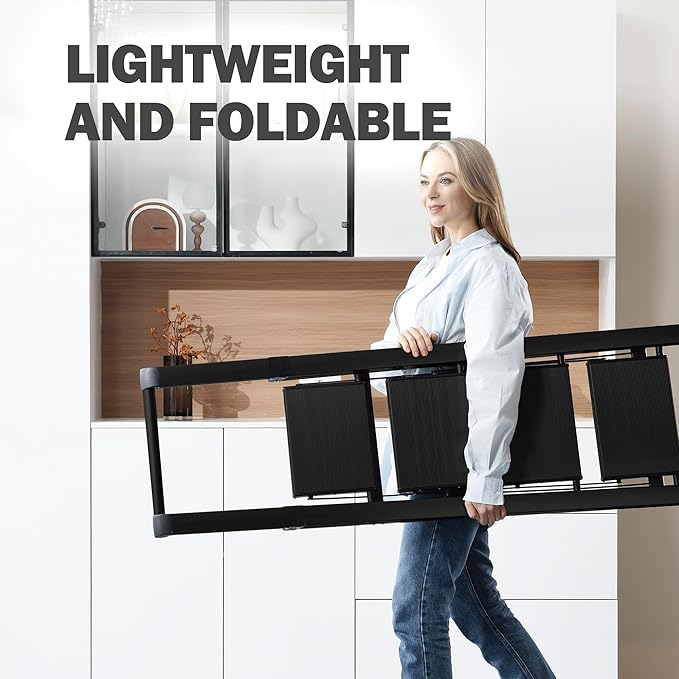 Taranta 5 Step Ladder, Liahtweight Aluminum Laddewith Handgrip, Portable Folding Stepladder with Anti-SlipPedal for Home, Ofice, Kitchen 300lbs - Black