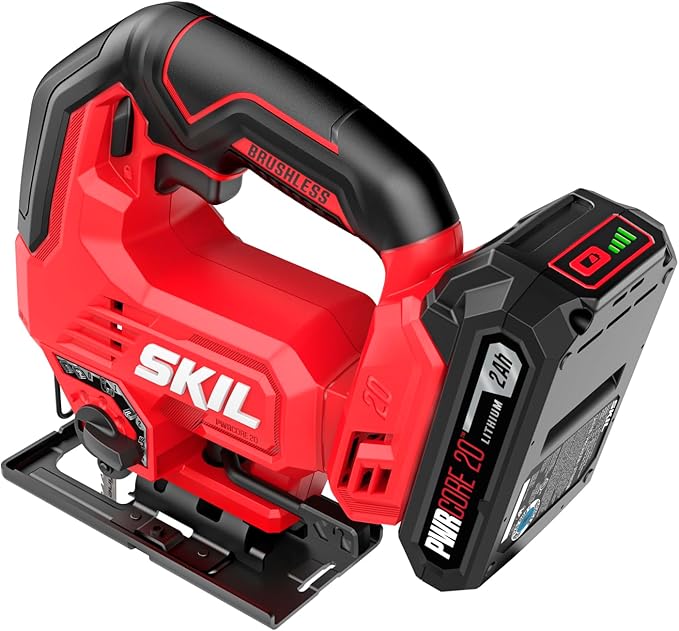 SKIL PWR CORE Brushless 20V Jig Saw Including 2.0Ah Battery and Charger- JS8290B-10