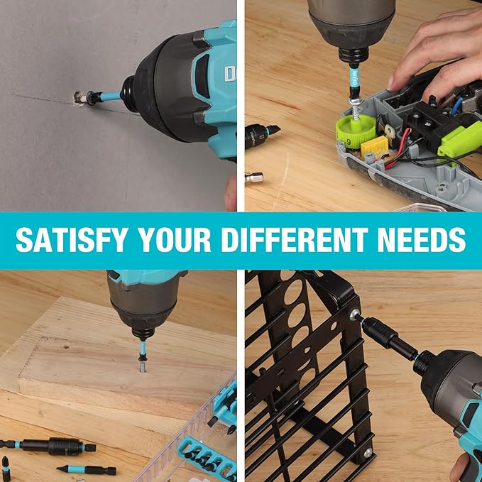 DuraTech 53 PCS Impact Screwdriver Bit Set with Tough Case, S2 Steel Security Torx Bit Set, CNC Machined Tips, 1" & 2" Long Impact Bits with extendable bit holder and magnetic nut driver