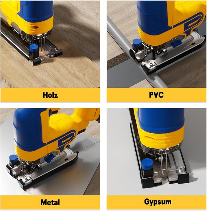EASTYLE Cordless JigSaw Compatible with DEWALT 20V Battery,with 4Ah Battery & Charger,800-3200 SPM & 4 Cutting Positions,5.3" Wood/0.78" Aluminum Cuts,Dust Collection Port & Dual Safety Lock