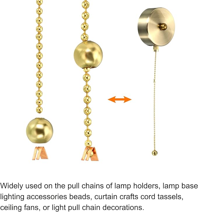 MECCANIXITY Pull Cord Tassels Window Blind Extender Chain Drop Knobs Ball Pull Ends Bronze, for Curtain Blinds Shades Light Ceiling Fan Pull Switch, Pack of 8