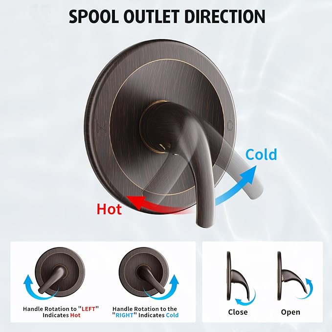 EMBATHER Shower Faucet Set, Single Handle Control Shower Valve and Trim Kit, Shower Faucets Sets Complete with 6 Inch Rain Shower Head, Oil Rubbed Bronze