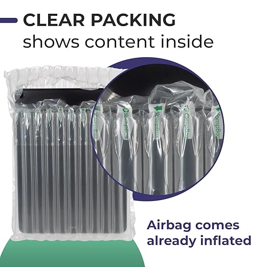 IDL Packaging Inflated 12" Laptop and Tablet Protective Bags, Self Sealed, Pack of 3 - Reusable Air Column Bags for Packing, Travel and Shipping - Durable Case for Laptops and Tablets
