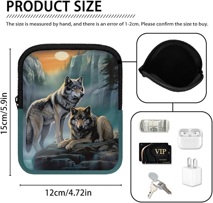 Wolf Stanley Cup Pouch with Adjustable Strap Water Bottle Storage Bag 20oz-40oz IceFlow Tumbler Pouch for Stanley Accessories