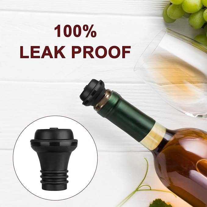 Wine Saver Pump with 4 Vacuum Stoppers, Wine Preserver for Wine Bottles, Reusable Bottle Sealer Keeps Wine Fresh
