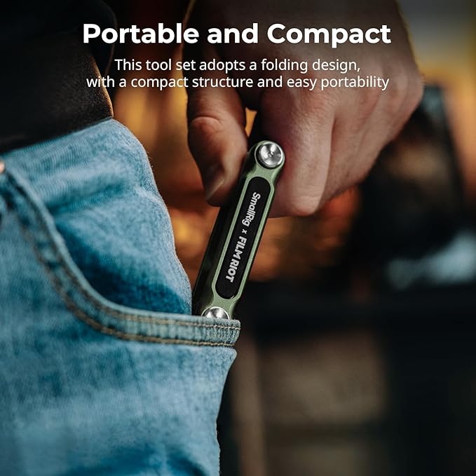 SmallRig x FILM RIOT 10-in-1 Folding Tool Set with Screwdrivers and Hex Key Wrenches, Multiple Angle Positioning, Portable and Compact Design (Green) - 4814