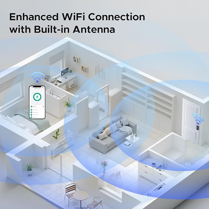 Smart Lock with Camera & Doorbell, 3-in-1 Smart Deadbolt for Front Door, Fingerprint Keyless Entry Door Lock with Live View, Video Smart Lock Built-in Wi-Fi, Auto Lock, Siri Unlock, IP66 Waterproof