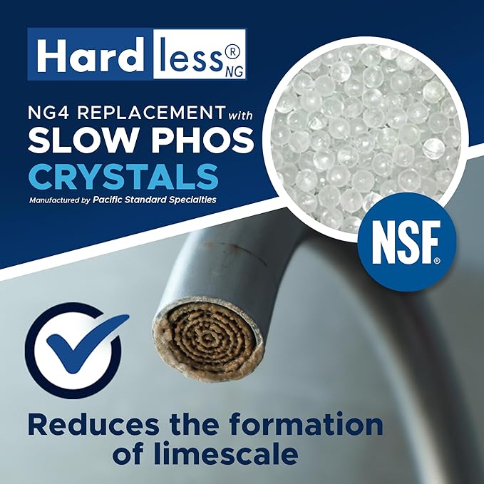 Replacement Cartridge for Hardless NG4 Whole House Water Filter - Designed for Areas with Hard Water, Provides Clean and Filtered Water, Easy Installation - 6-Month Capacity