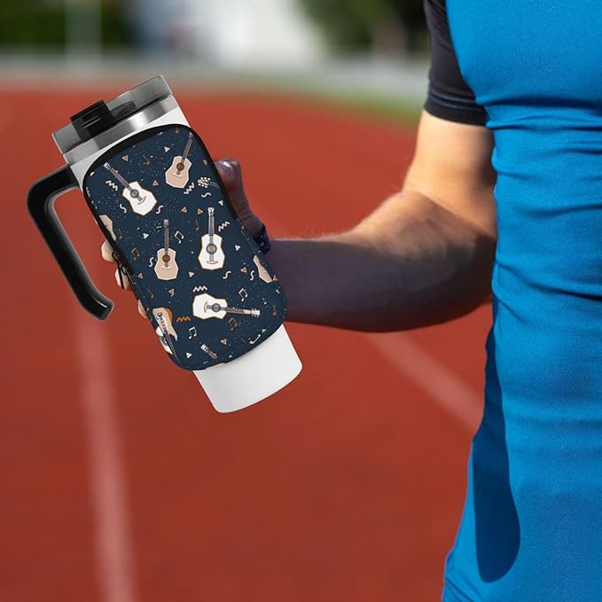 Galaxy Mandala Water Bottle Pouch for Stanley Cup 40oz 30oz,Personalized Gym Purse for Men Women, Tumbler Pouch with Versatile Pocket Water Bottle Bag for Cards, Keys, Phone