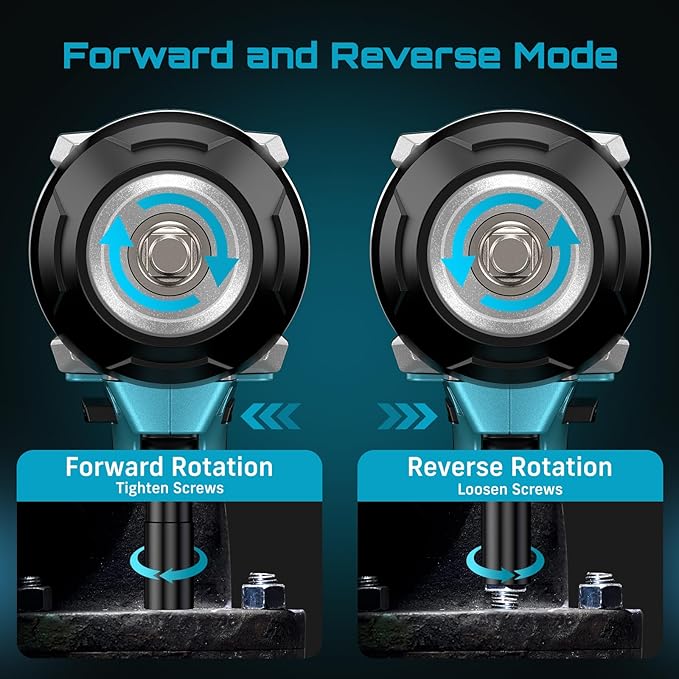 Seesii Cordless Impact Wrench, 1180Ft-lbs (1600N.m) 1/2 High Torque Brushless Impact Gun 2500IPM, 18V Power Impact Wrench, 2 * 5000mAh Battery, 4 Sockets, Variable Speeds for Car/Truck RV/Mower,WH810