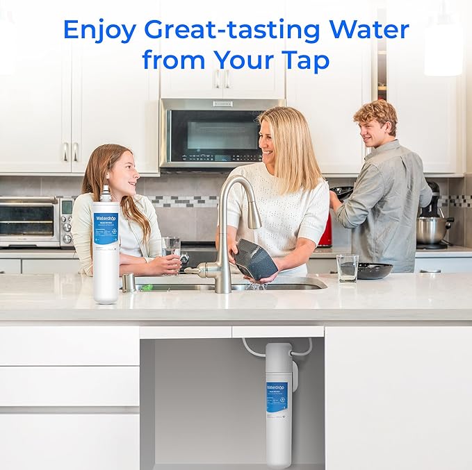 Waterdrop GXULQR, FQK1R Under Sink Replacement Filter, Replacement for Hexagonal Head GE SmartWater GXULQR, GXULQK and GXK140TNN, 2K Gallons (Pack of 1)