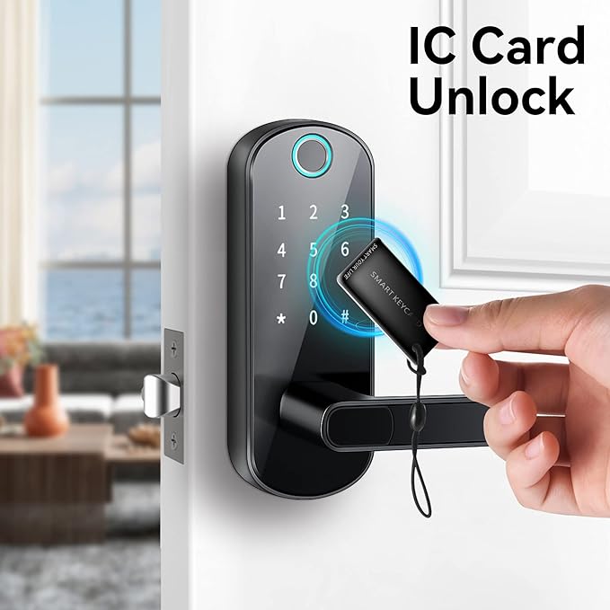 TTLock Smart Lock - Bluetooth Enabled Fingerprint & Touchscreen Keyless Entry Auto Lock for Front Door, Office, Apartment, Garage