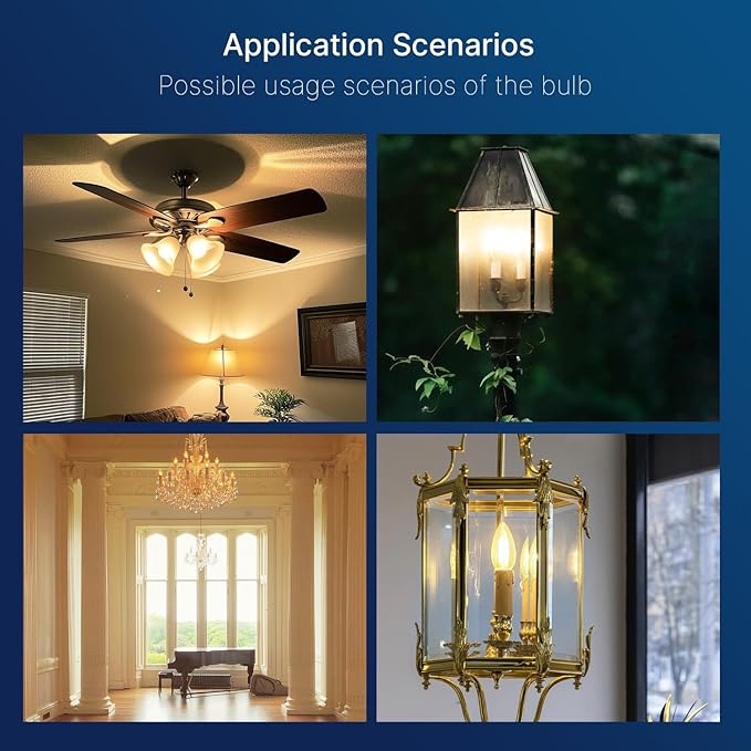 FLSNT 60W Equivalent LED Chandelier Light Bulbs, Dimmable LED B11 E26 Candelabra Base Bulbs, 3500K Natural White, 550LM, 24 Pack UL,CA65 Listed.