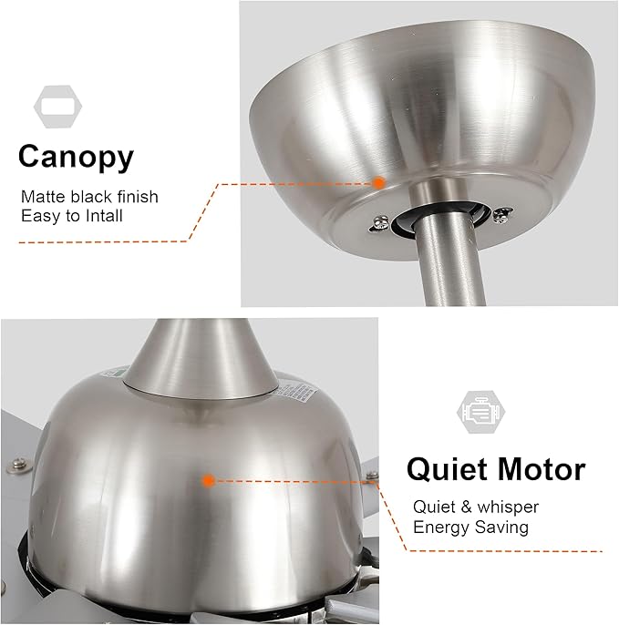 NicBex Ceiling Fan 72 Inch Indoor Modern Ceiling Fans with Integrated LED Light and Remote Control Metal Ceiling Fan with 9 Blades for Living Room, Bedroom, Antique White