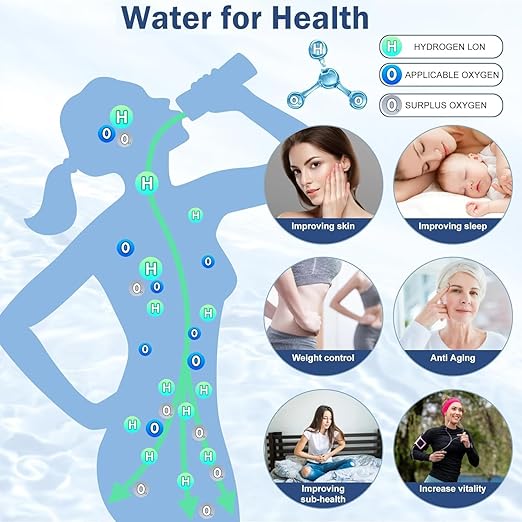 Hydrogen Water Bottle 13.5 OZ (400ml) Portable Hydrogen Water Ionizer Machine with SPE PEM Technology LED Display Hydrogen Water Generator for Home Travel Office Exercise