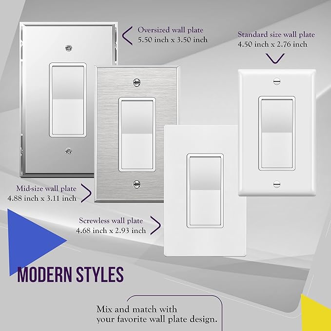 ENERLITES Momentary Contact Decorator Switch for Garbage Disposals, Garage Door Switch, Spring Release Paddle, 120-277VAC 15A, Single-Pole, UL Listed, 91245-W, White