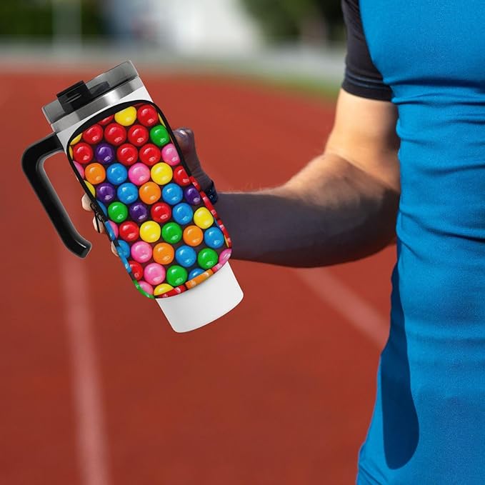 Galaxy Mandala Water Bottle Pouch for Stanley Cup 40oz 30oz,Personalized Gym Purse for Men Women, Tumbler Pouch with Versatile Pocket Water Bottle Bag for Cards, Keys, Phone